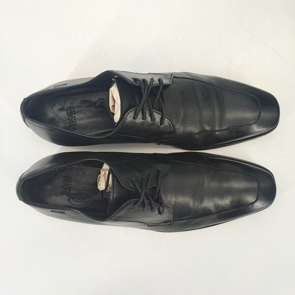 Hugo Boss Men's Vero Cuoio Black Leather Dress Shoes Oxfords Size 9.5 - Picture 4 of 9